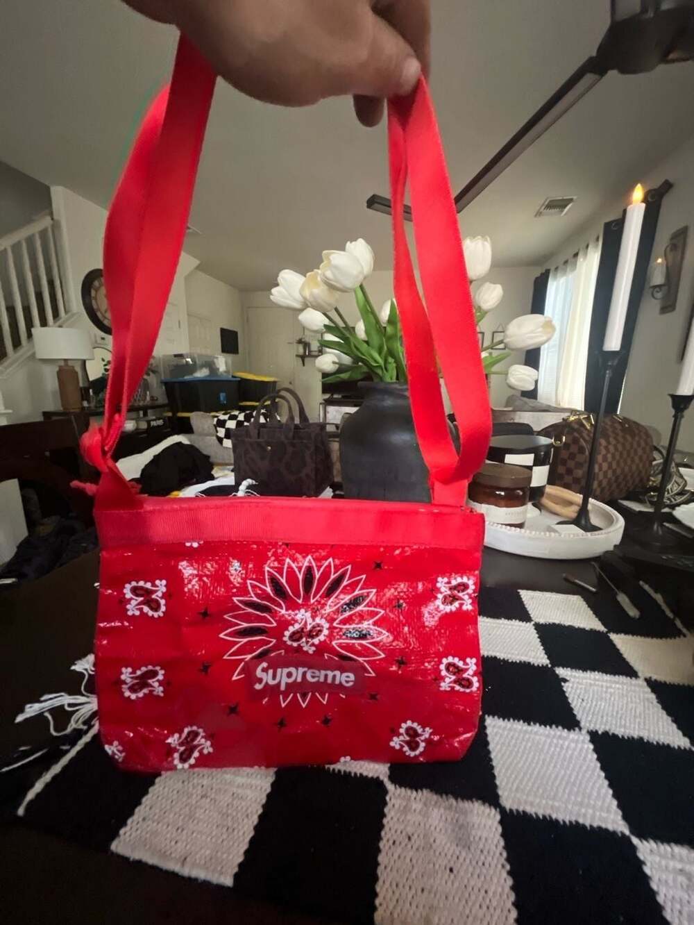 Supreme SS21 Bandana Tarp Side Bag Red